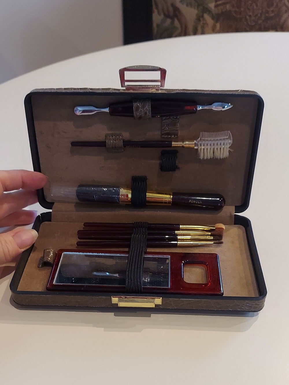 Vintage Makeup Brush & Tool Set